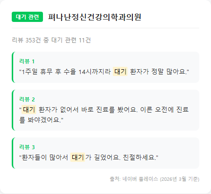 펴나난정신건강의학과의원 리뷰